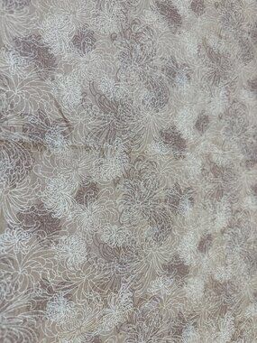 Floral Pattern Quilting Fabric 18x22" Beige & Brown Cotton Fat Quarter for Sewin